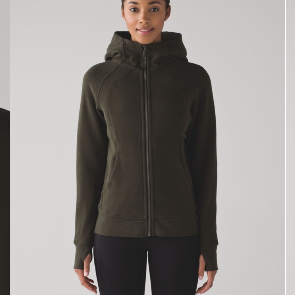 Lululemon Scuba Hoodie *Light Cotton Fleece Size 8 Dark Olive